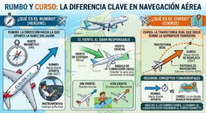 Rumbo y curso la diferencia clave que todo pasajero debería conocer sobre cómo vuela un avión