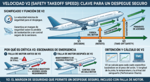 Velocidad V2 clave para un despegue seguro