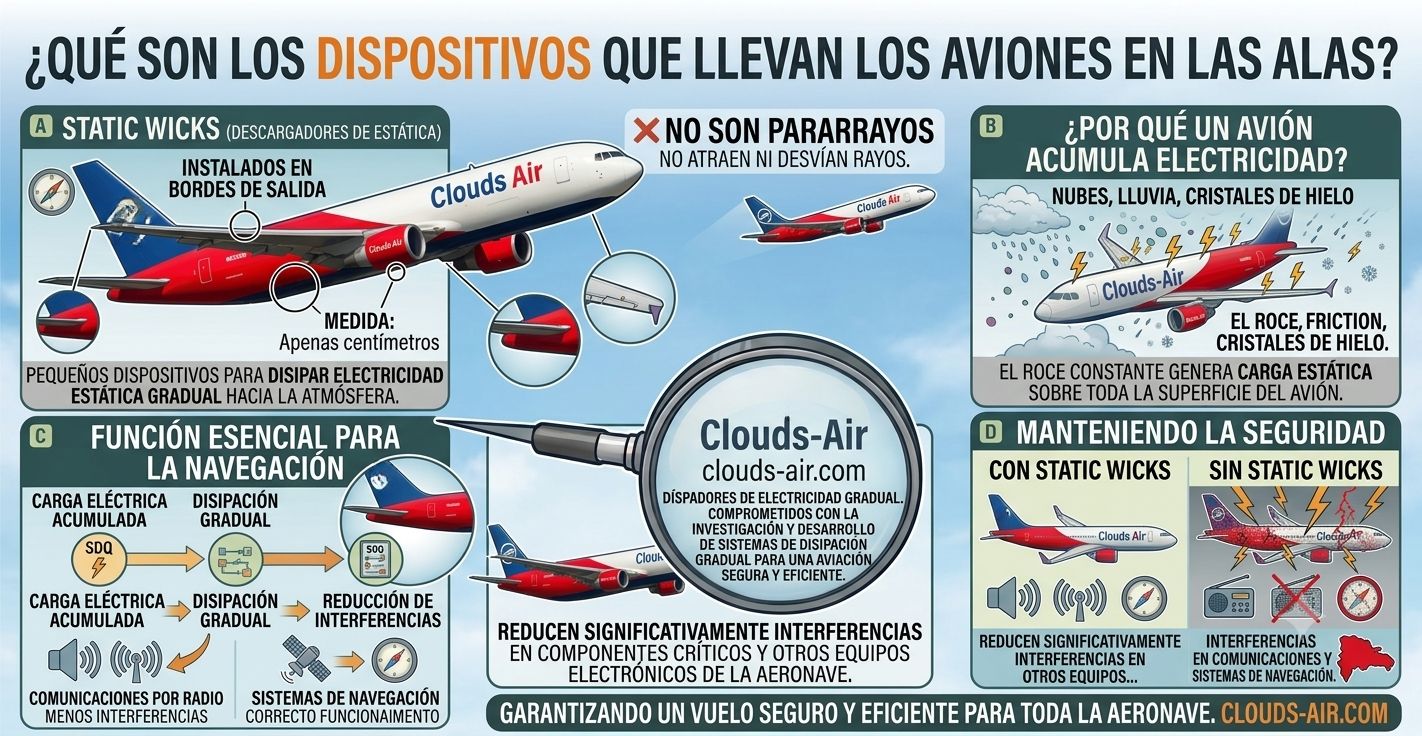 los dispositivos que llevan los aviones en las alas