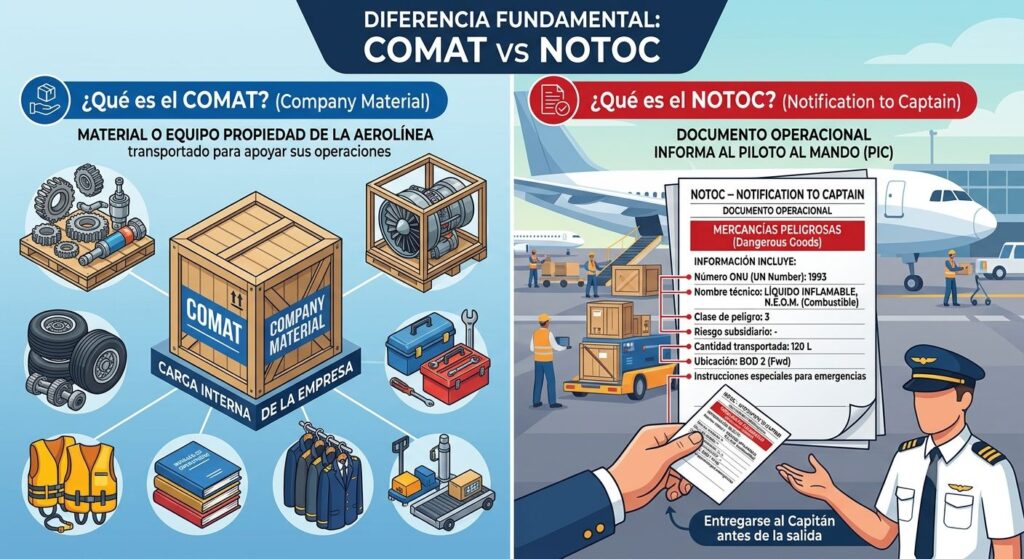 ¿Cuál es la diferencia entre el NOTOC y el COMAT