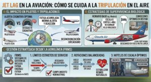 Jet lag en la aviación Cómo se cuida a la tripulación en el aire