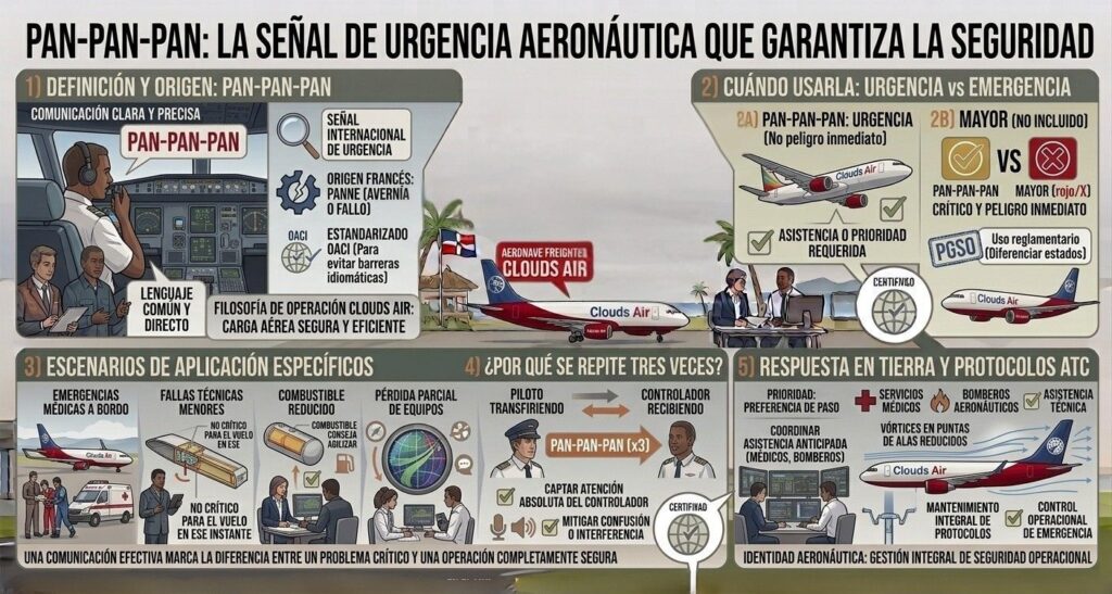 PAN-PAN-PAN La señal internacional que garantiza la seguridad ante situaciones urgentes en el aire
