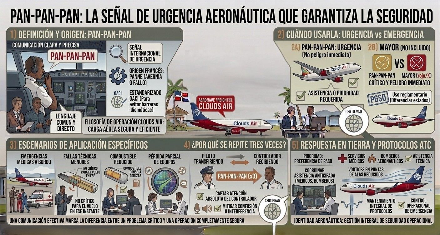 PAN-PAN-PAN La señal internacional que garantiza la seguridad ante situaciones urgentes en el aire
