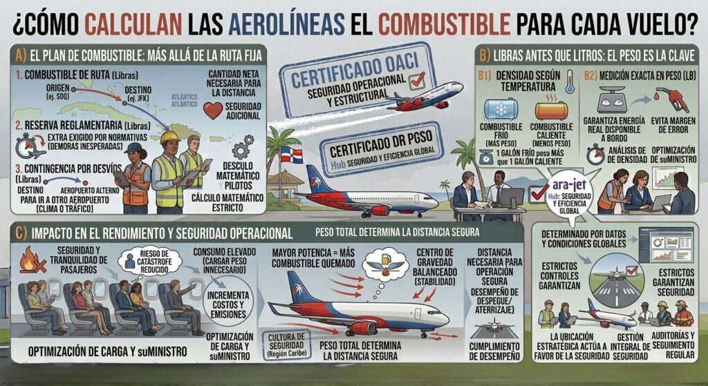 ¿Cómo calculan las aerolíneas el combustible para cada vuelo