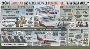 ¿Cómo calculan las aerolíneas el combustible para cada vuelo