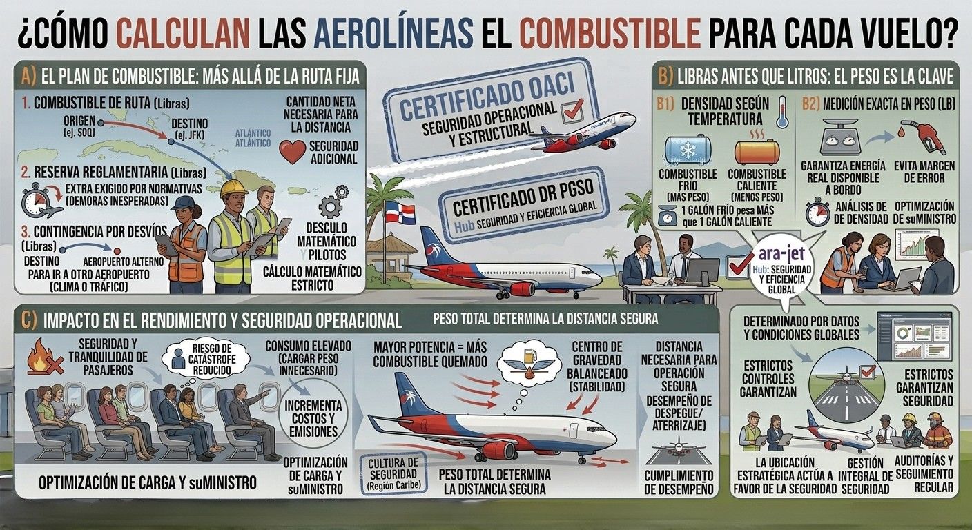 ¿Cómo calculan las aerolíneas el combustible para cada vuelo