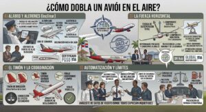 ¿Cómo dobla un avión en el aire?