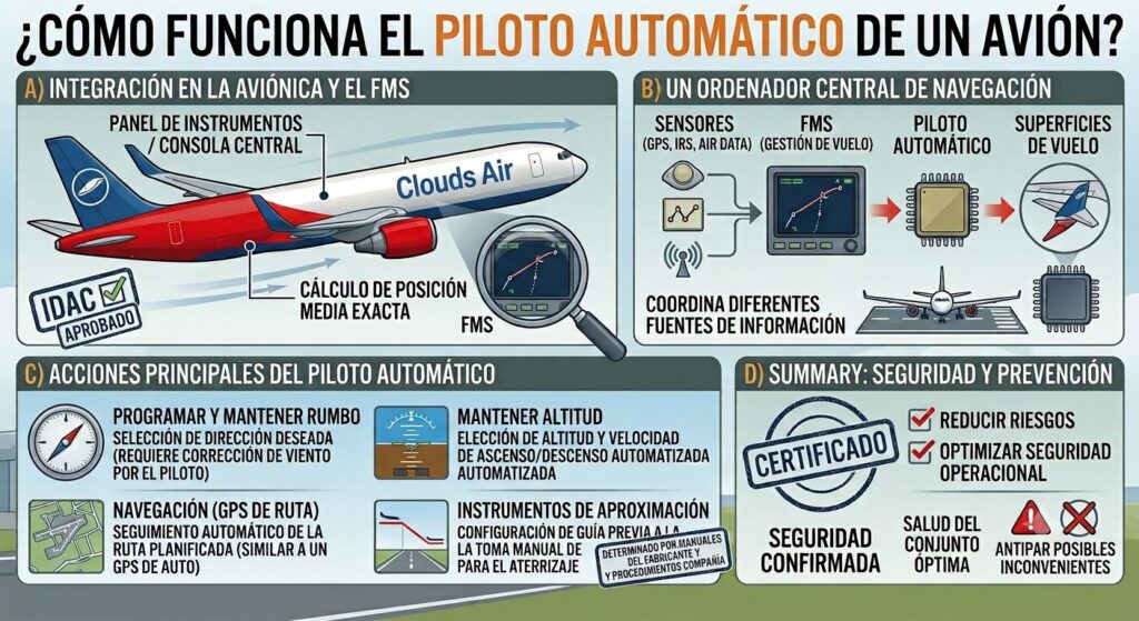 ¿Cómo funciona el piloto automático de un avión