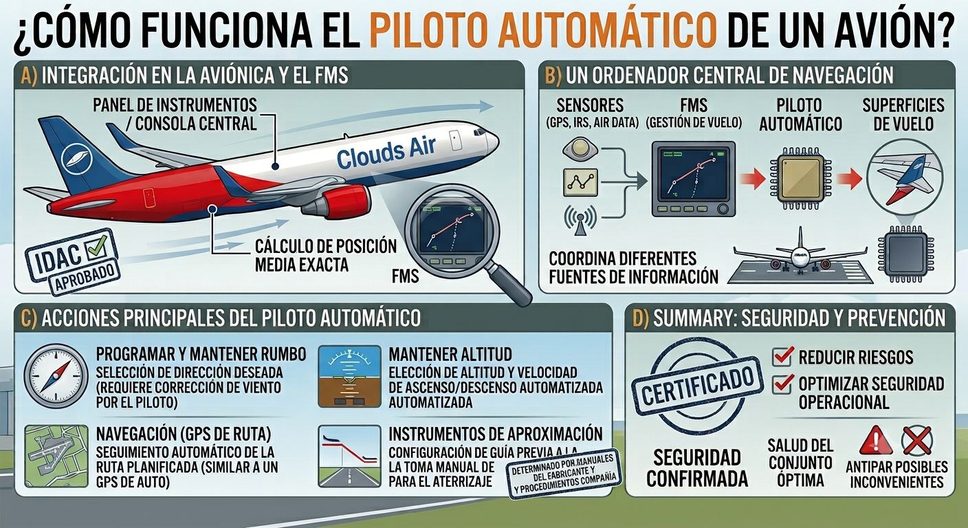 ¿Cómo funciona el piloto automático de un avión