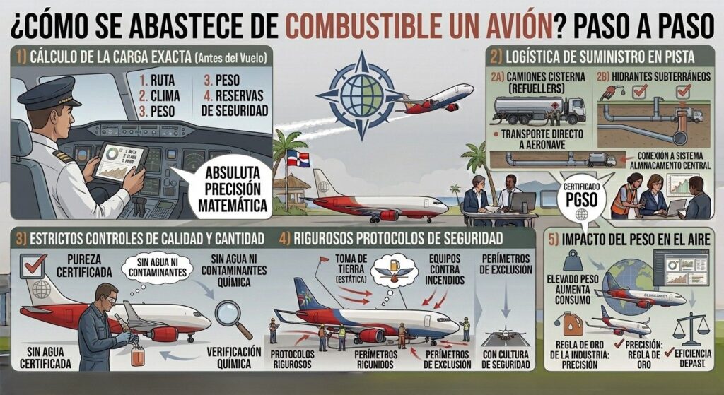 ¿Cómo se abastece de combustible un avión