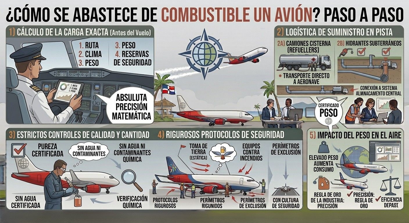 ¿Cómo se abastece de combustible un avión
