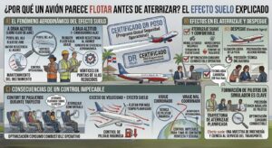 ¿Por qué un avión parece flotar antes de aterrizar