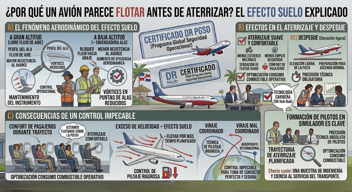 ¿Por qué un avión parece flotar antes de aterrizar