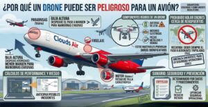 ¿Por qué un drone puede ser peligroso para un avión