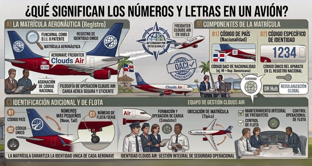 ¿Qué significan los números pintados en un avión