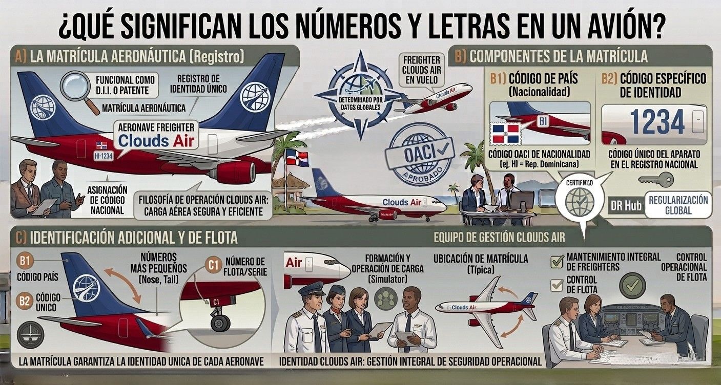 ¿Qué significan los números pintados en un avión