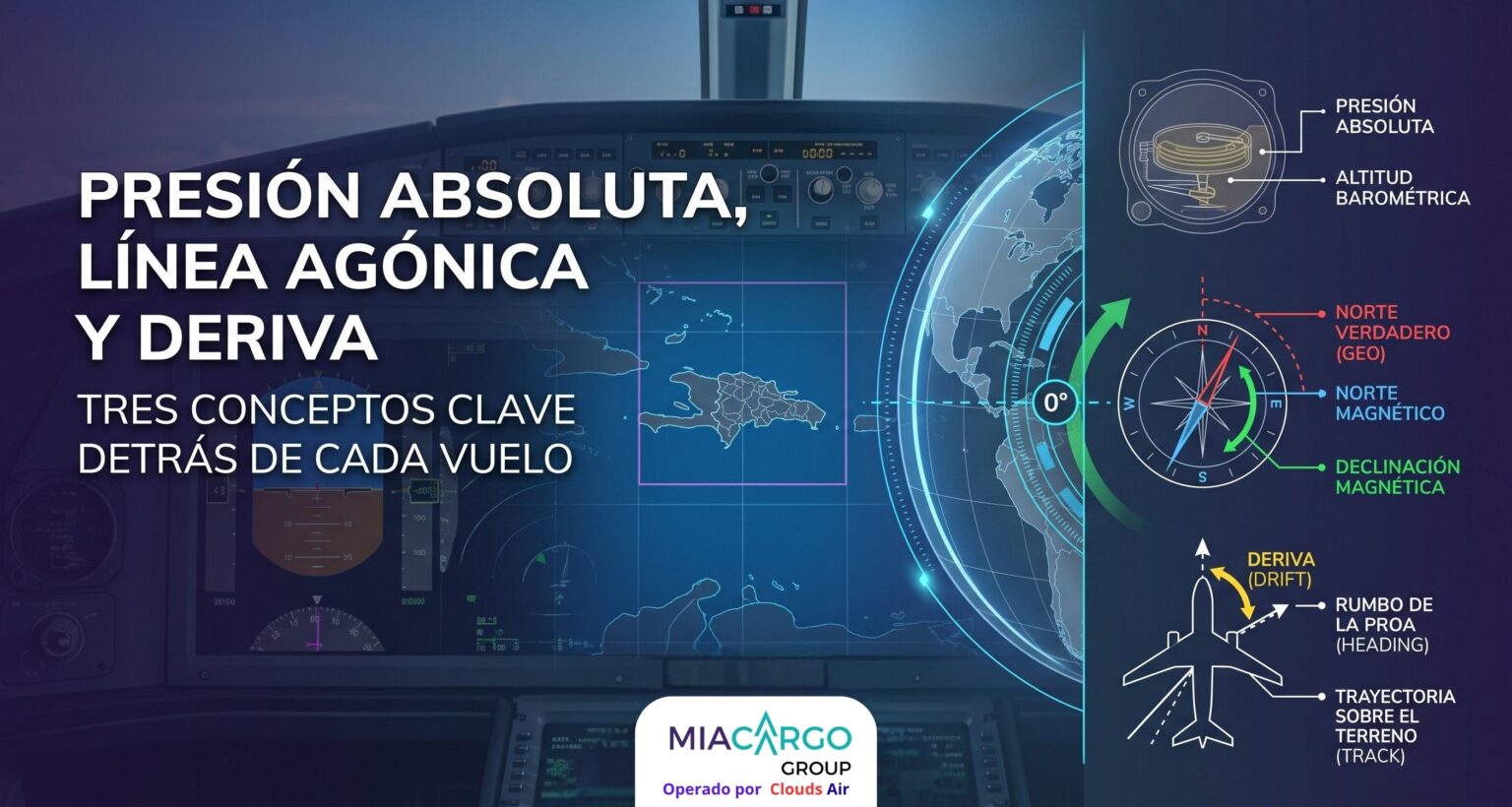 Presión absoluta, línea agónica y deriva: tres conceptos clave detrás de cada vuelo