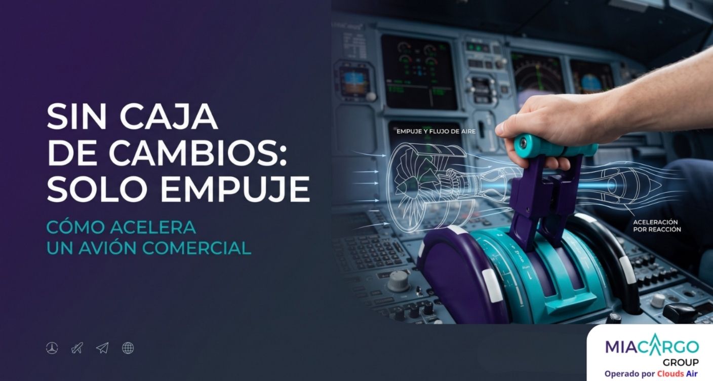 Un avión ¿tiene caja de cambio o de velocidades para acelerar o desacelerar?