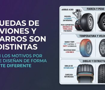 Las ruedas de los aviones y los carros son muy distintas estos son los motivos por los que se diseñan de forma totalmente diferente