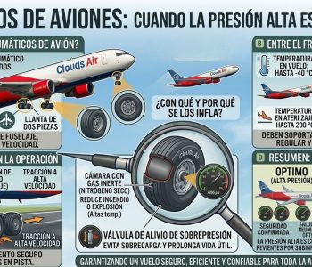 Neumáticos de aviones cuando la presión alta es buena salud