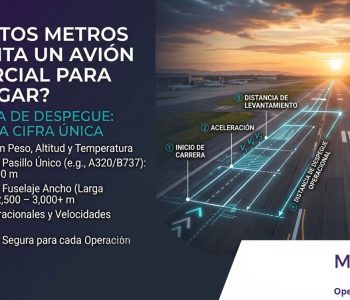 ¿Cuántos metros necesita un avión comercial para despegar